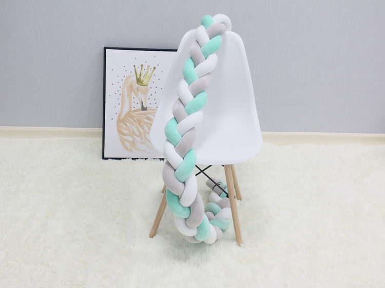 1M/2M/3M/4M Baby Bumper Bed Braid Knot Pillow Cushion Bumper for Infant Bebe Crib Protector Cot Bumper Room Decor